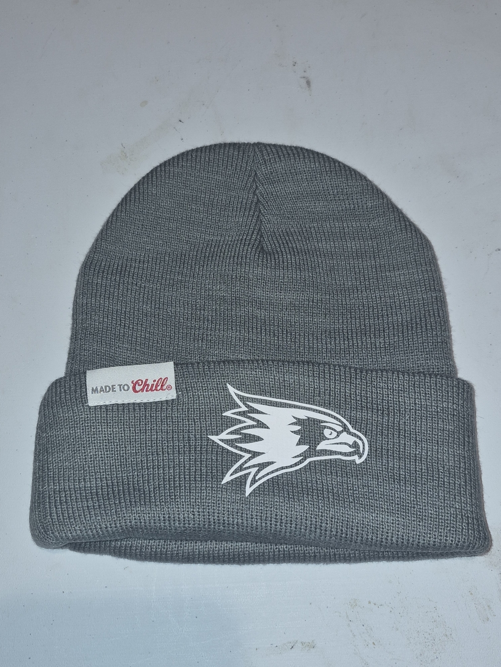 Gray Knit Beanie with Redhawk Logo On One Side And Coors Light Logo On The Other